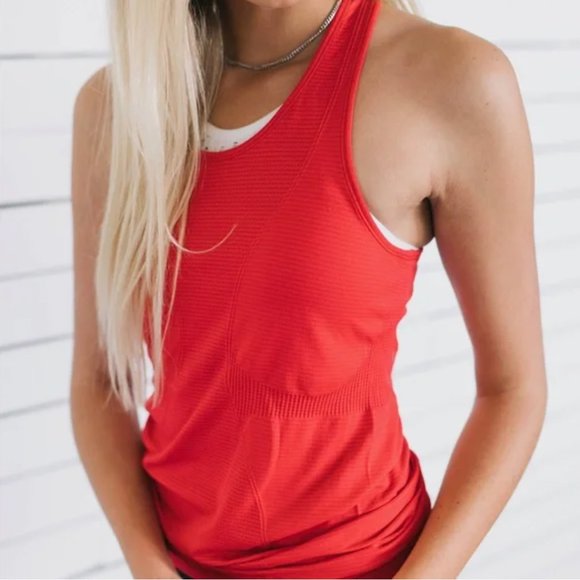 Zyia Active Copper Charged Seamless Racerback Performance Stretch Tank Top Red S - Picture 1 of 13